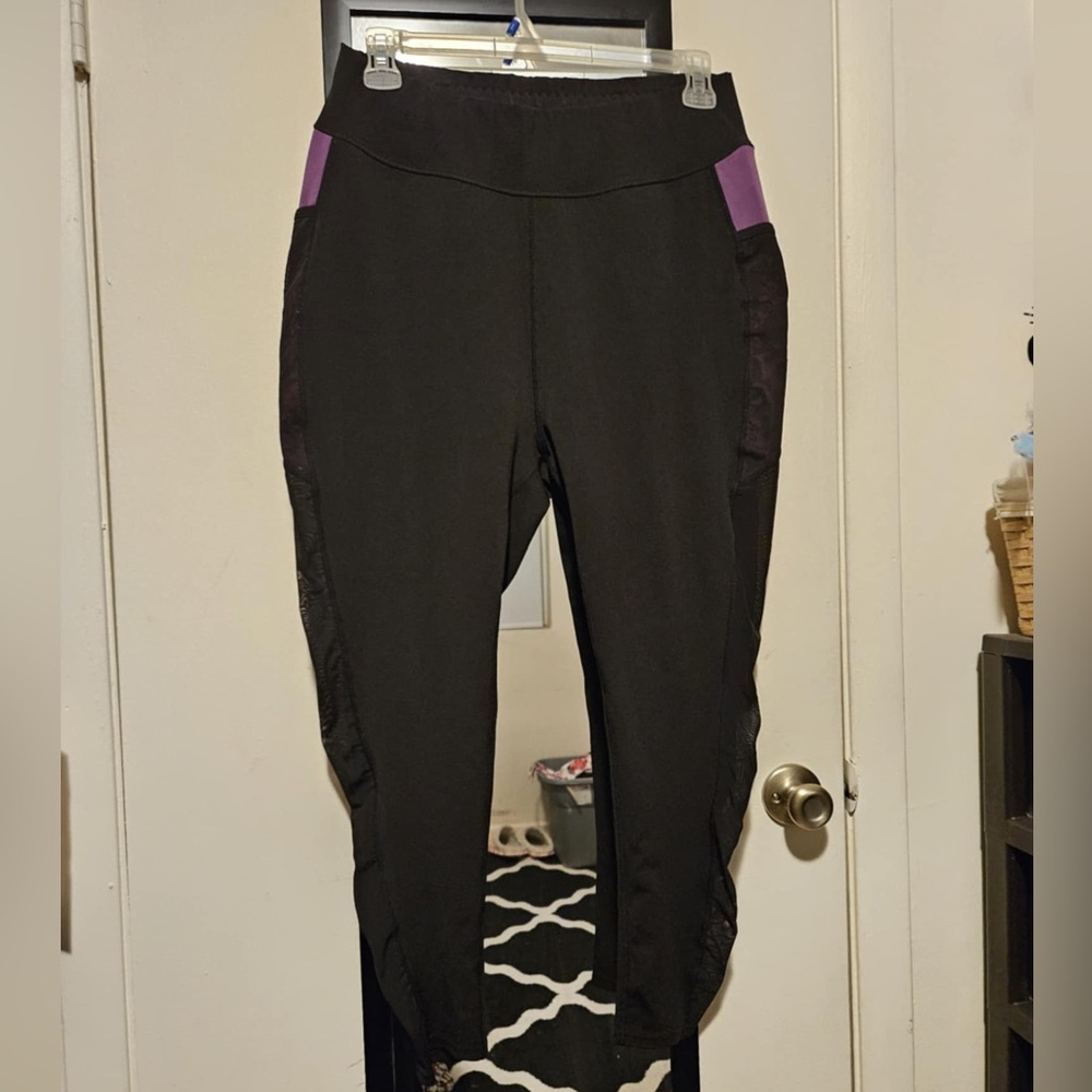 Black and Purple Athletic Pants